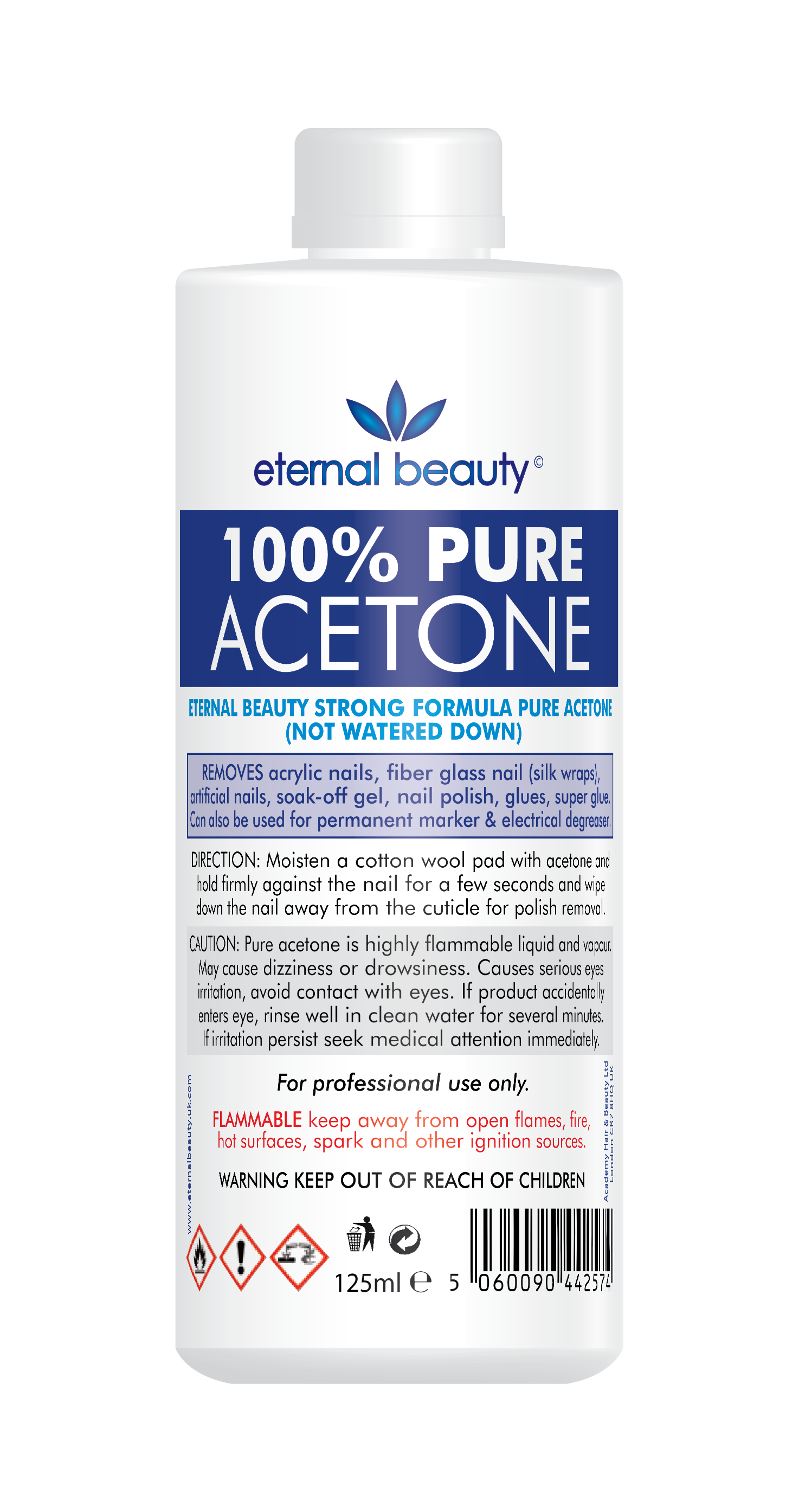 100% Pure Acetone ACS Grade - 1 Pint High Purity Solvent For Industrial & Home Use